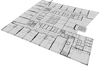 Floor plan from calibrated drawing in Crevue