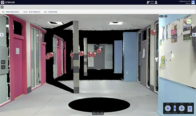 Indoor scene scan in 3D view