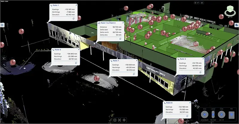Point and distance measurements Crevue