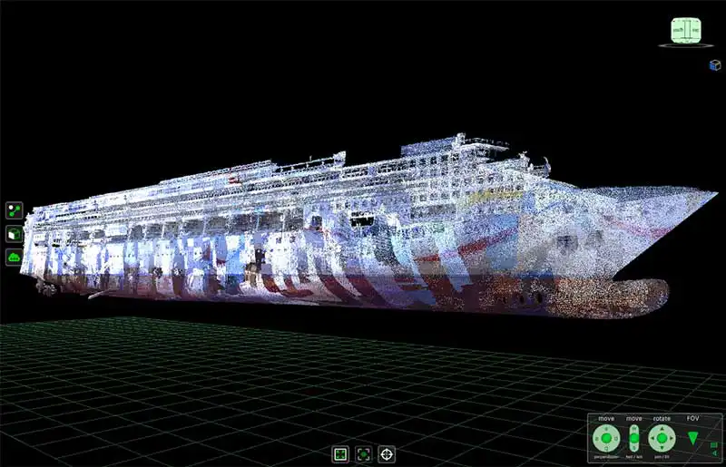 Point cloud of a cruise ship
